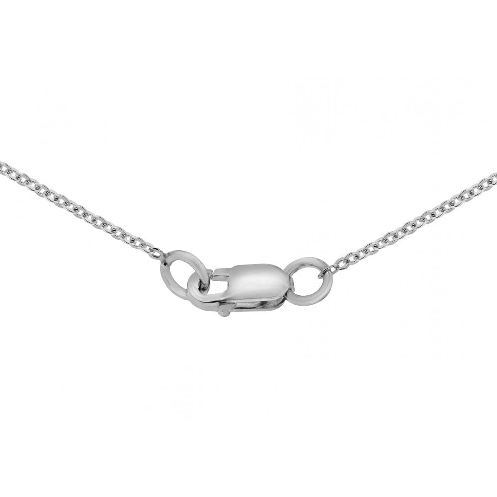 STERLING SILVER RHODIUM PLATED CZ STAR NECKLACE 41CM/16"-46CM/18"