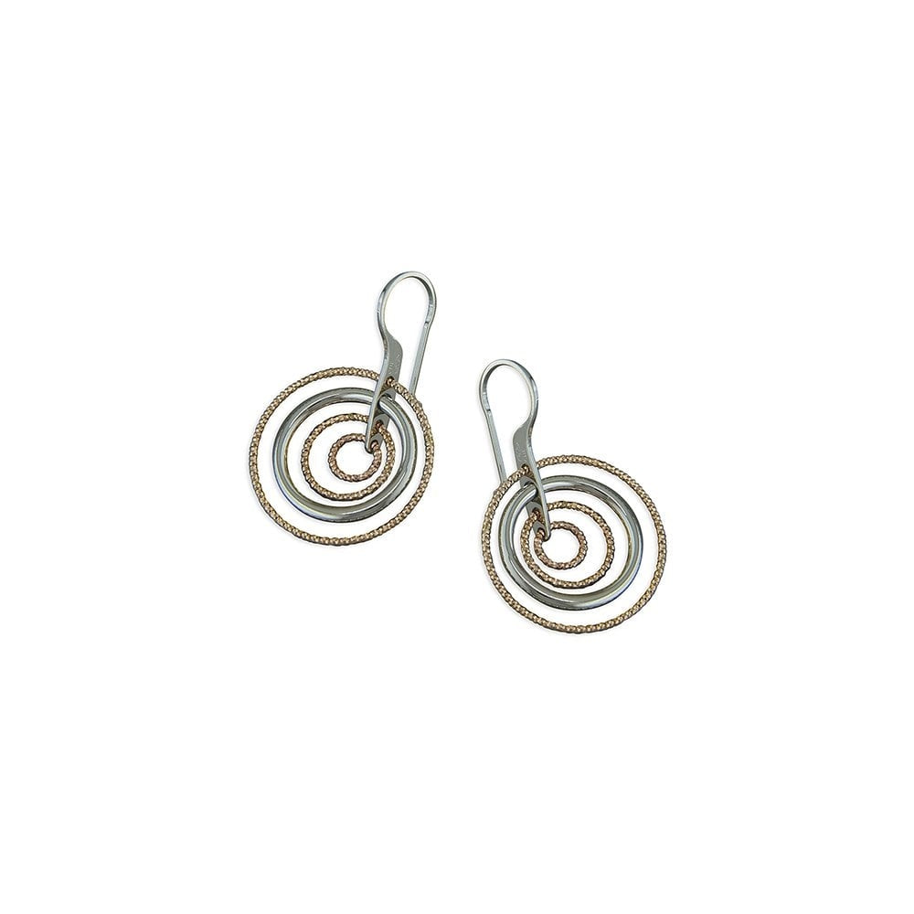 STERLING SILVER & ROSE GOLD VERMEIL DROP EARRINGS