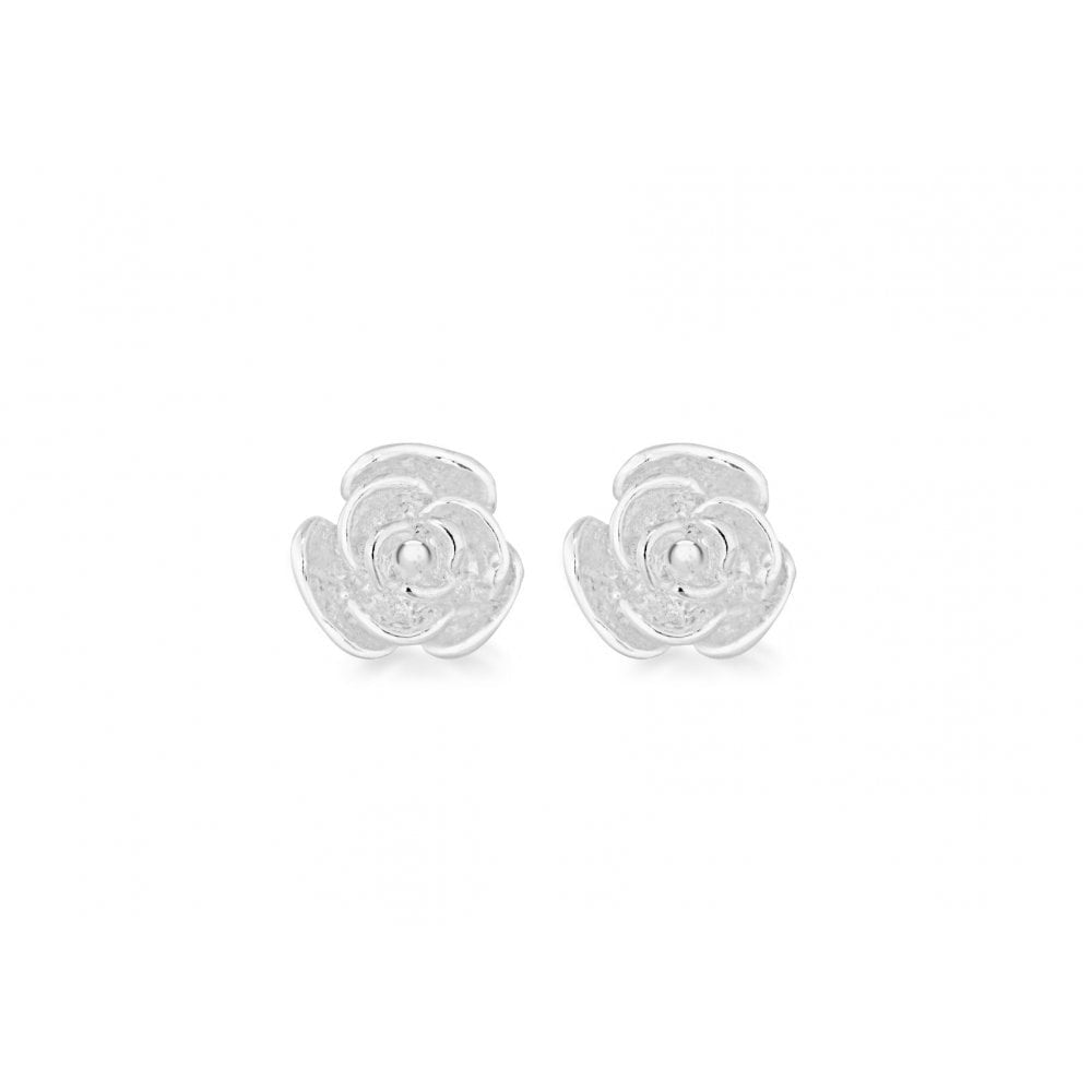 STERLING SILVER ROSE STUD EARRINGS