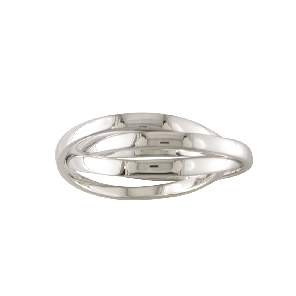 STERLING SILVER RUSSIAN WEDDING BAND DESIGN TRIPLE PLAIN SILVER BANDS RING