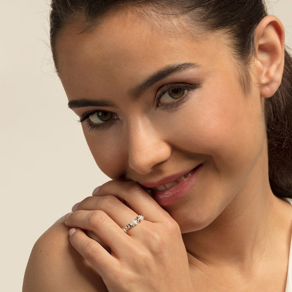 STERLING SILVER STARFISH RING WITH ZIRCONIA
