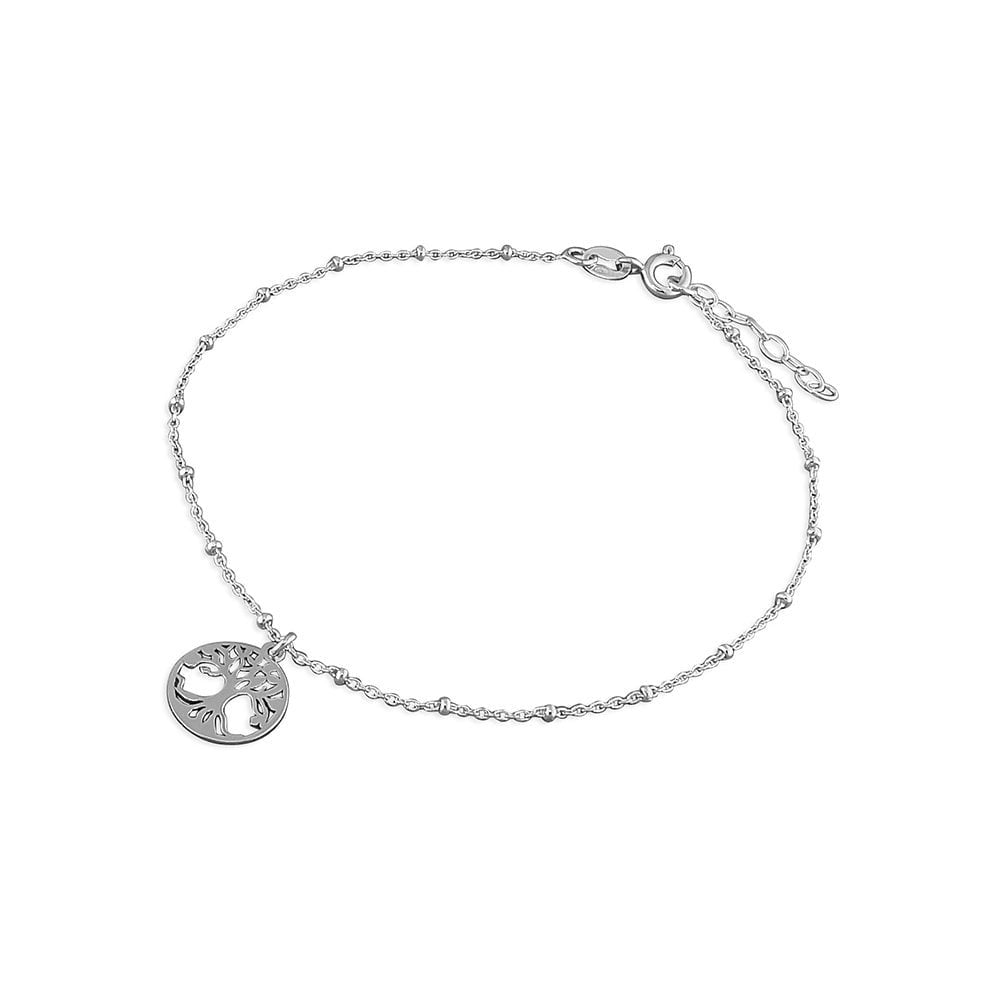STERLING SILVER TREE OF LIFE ANKLE BRACELET