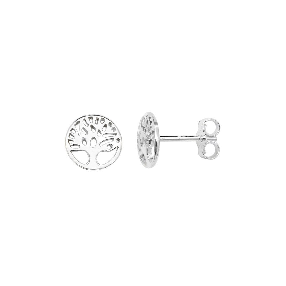 STERLING SILVER TREE OF LIFE STUD EARRINGS