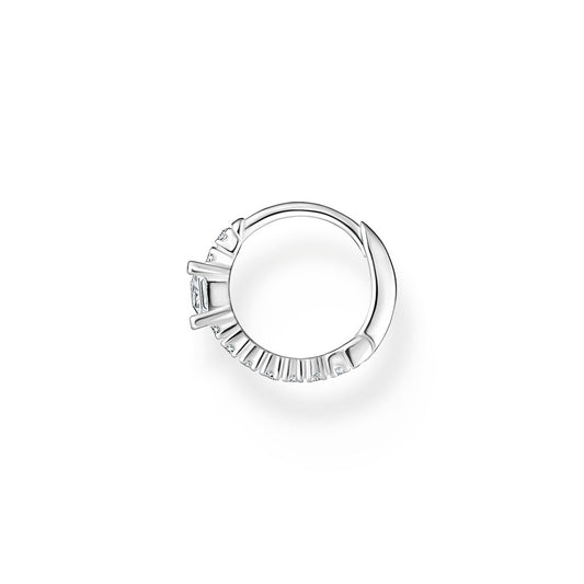 STERLING SILVER ZIRCONIA HOOP EARRINGS
