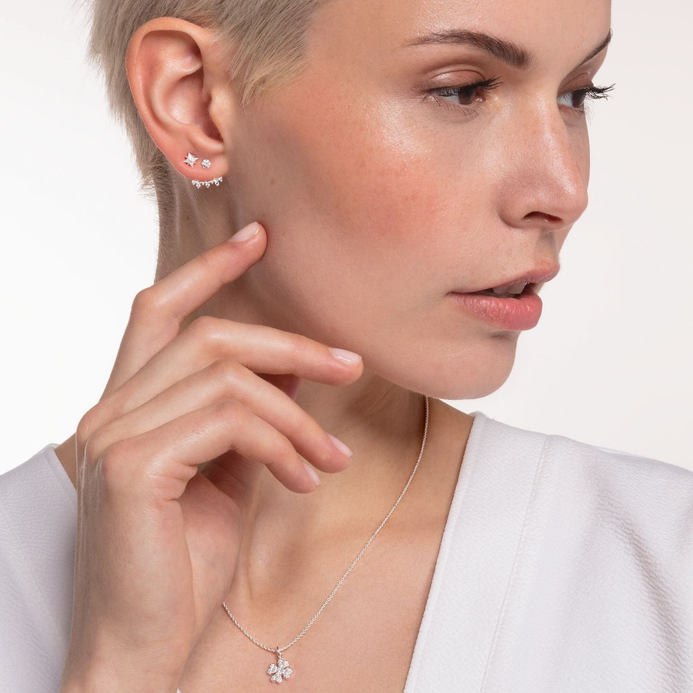 STERLING SILVER ZIRCONIA STAR STUD EARRINGS