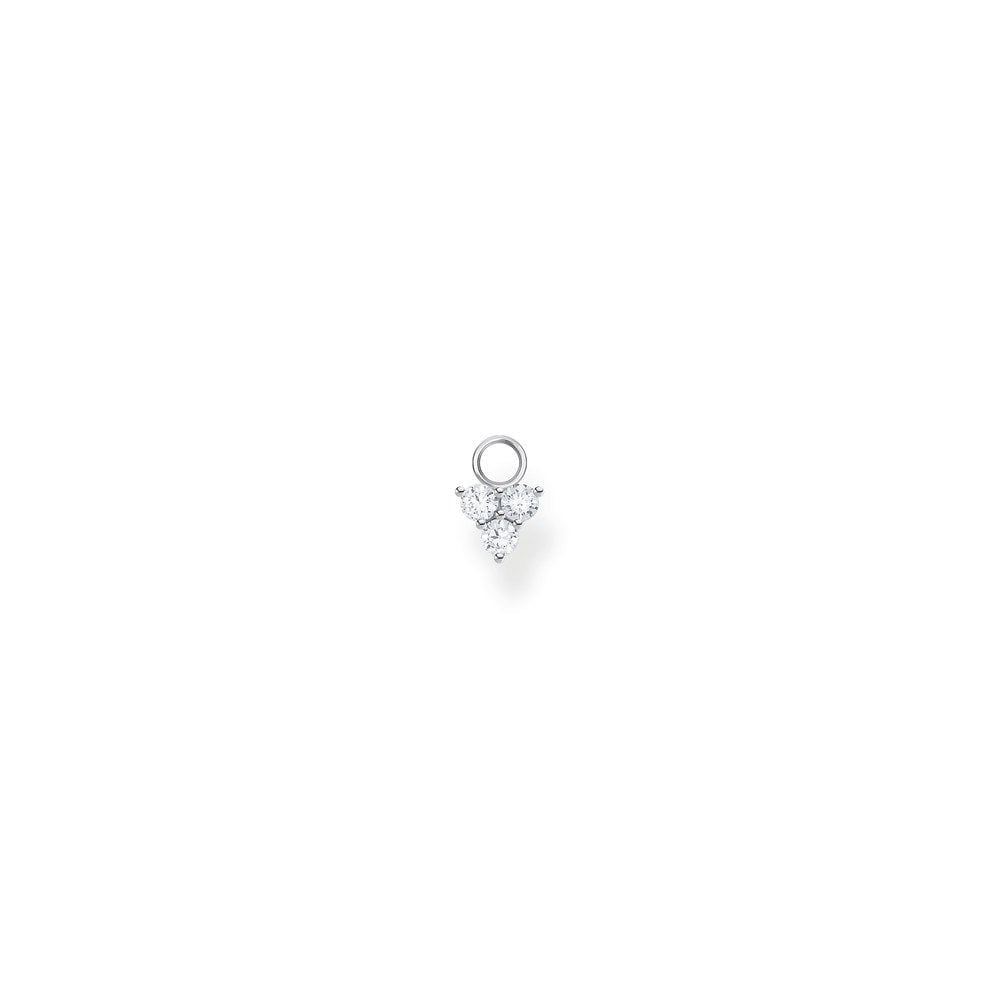 STERLING SILVER ZIRCONIA TRIANGLE EAR CHARM