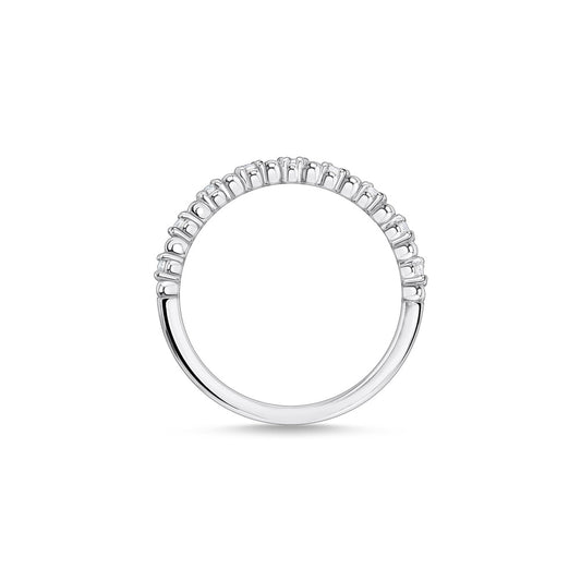 STERLING SILVER ZIRCONIA X CROSSOVER DOTS RING