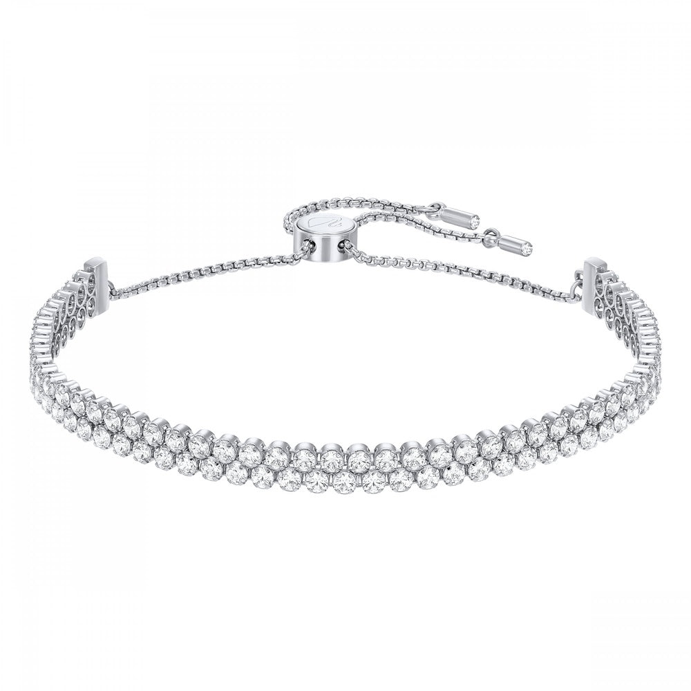 SUBTLE BRACELET, WHITE SWAROVSKI CRYSTALS, RHODIUM PLATED