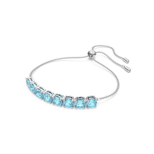 SWAROVSKI EXALTA BRACELET AQUAMARINE CRYSTALS RHODIUM PLATED