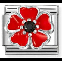 Red & Black Flower Nomination Charm