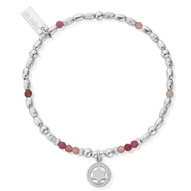 CHLOBO PINK TOURMALINE HEART CHAKRA BRACELET
