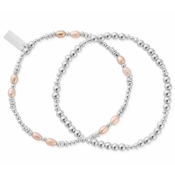 CHLOBO PINK PEARL SET BRACELETS
