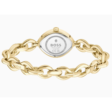 BOSS FIORA LADIES GOLD LINK STAINLESS STEEL WATCH