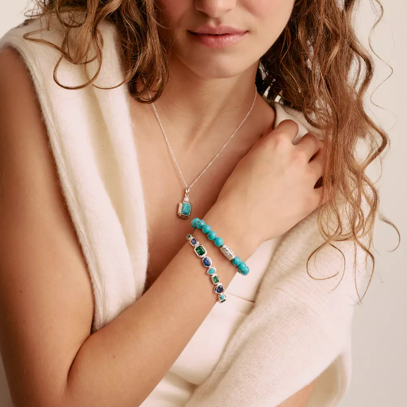 Silver Turquoise Bead Thomas Sabo Bracelet