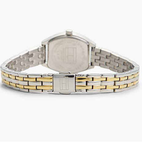 TOMMY HILFIGER GREEN DIAL LADIES TWO-TONED STAINLESS STEEL WATCH