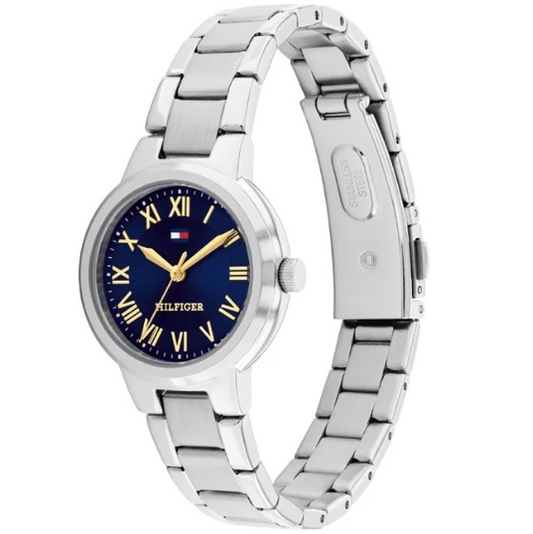 TOMMY HILFIGER BLUE DIAL LADIES STAINLESS STEEL WATCH