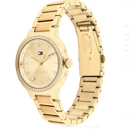 TOMMY HILFIGER LADIES GOLD STAINLESS STEEL WATCH