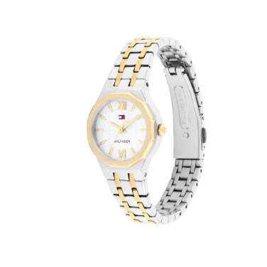 TOMMY HILFIGER LADIES TWO-TONED STAINLESS STEEL WATCH