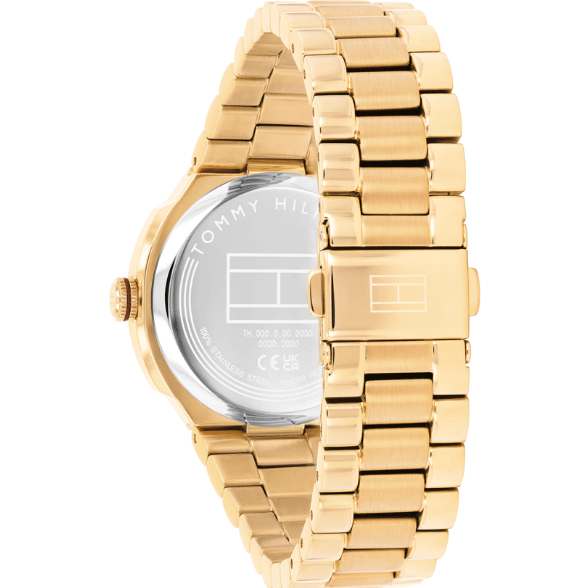 TOMMY HILFIGER BROWN DIAL LADIES GOLD STAINLESS STEEL WATCH