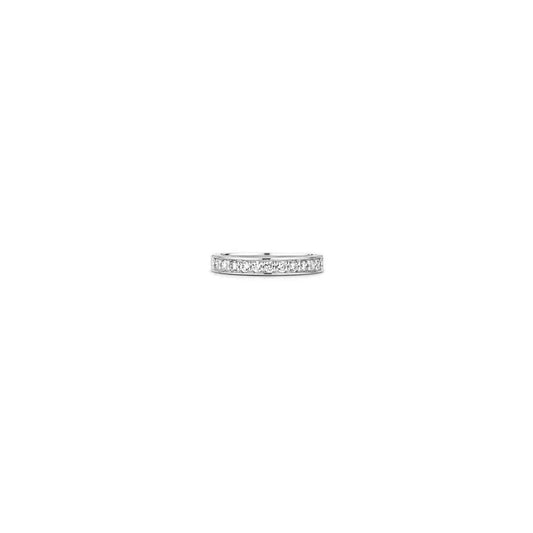 Silver Milano Cubic Zirconium Half-Eternity Band Ring