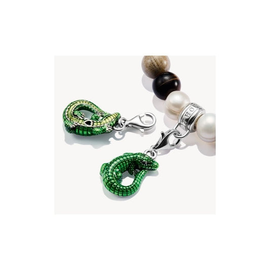 Silver charm pendant crocodile
