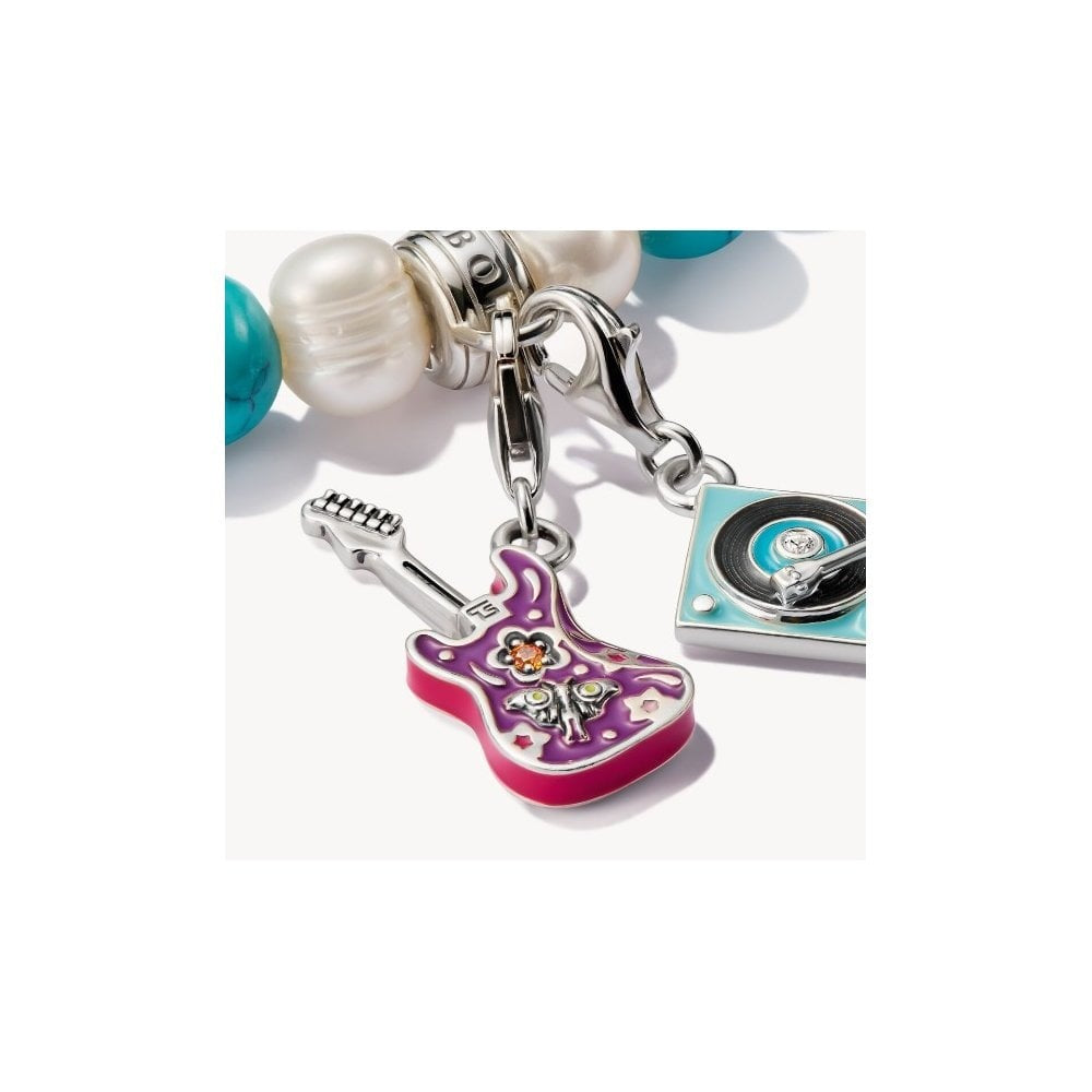 Silver charm pendant electric guitar