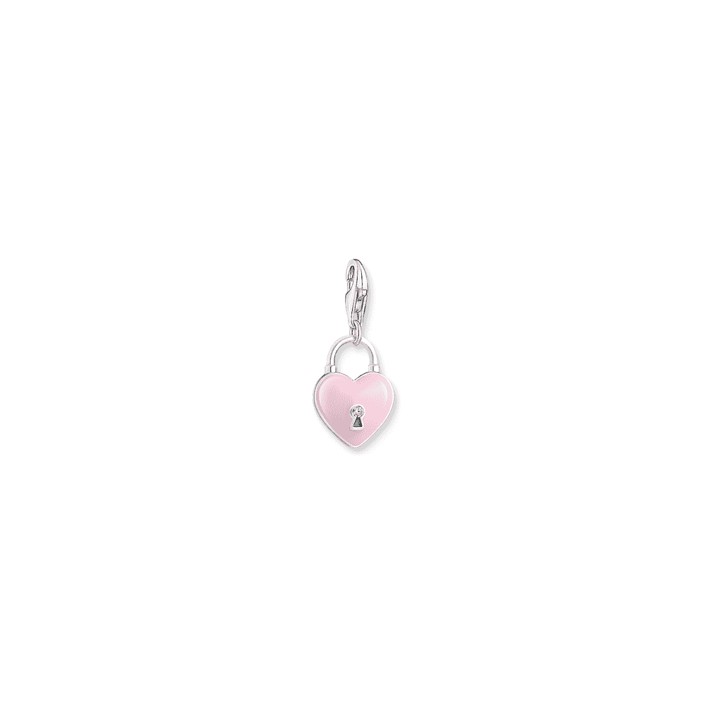 Silver charm pendant with three-dimensional heart
