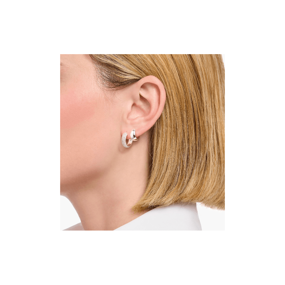 Silver classic hoop earrings in chunky, trapezoidal shape