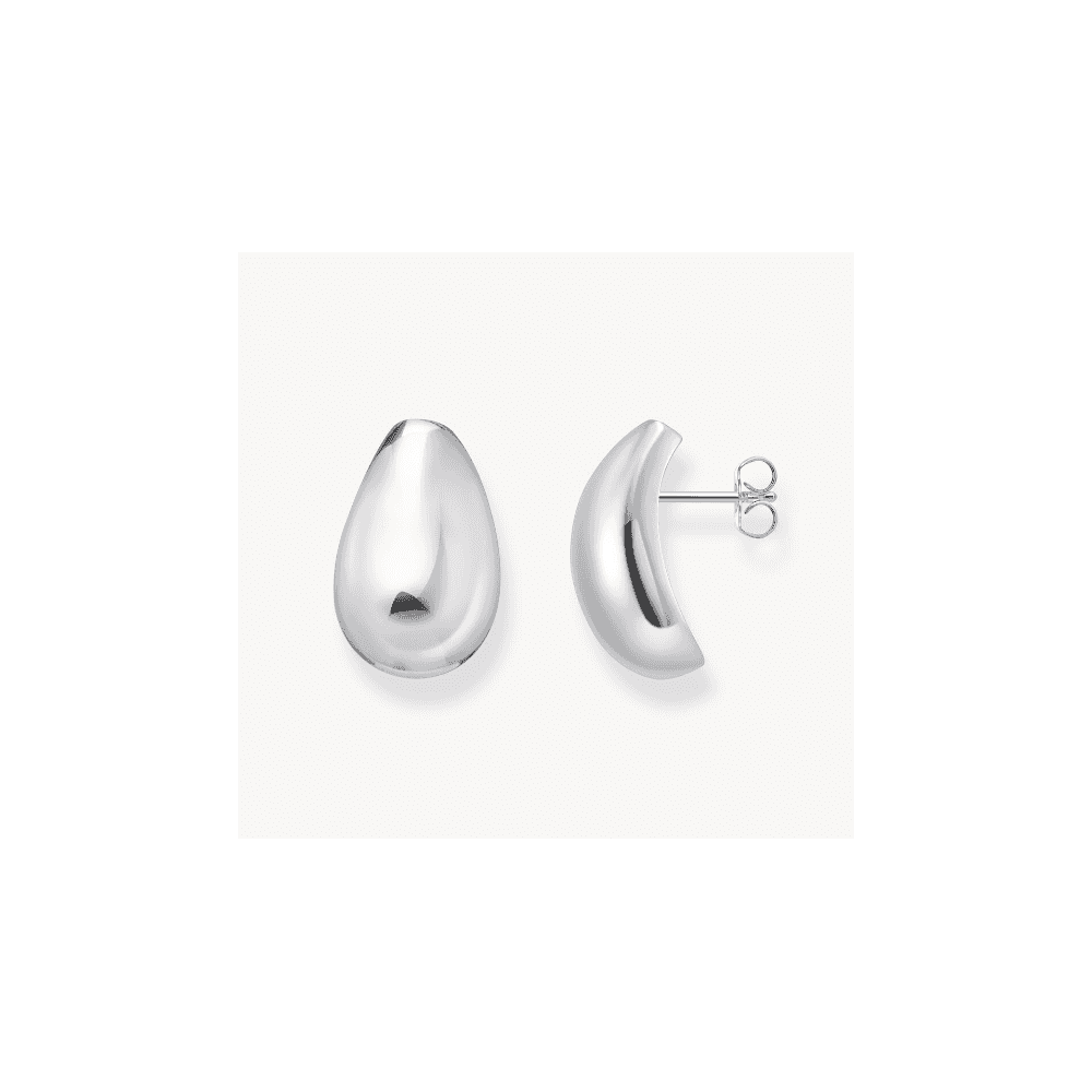 Silver earrings in drop shape