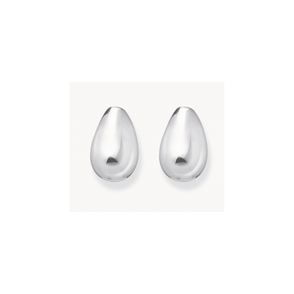 Silver earrings in drop shape