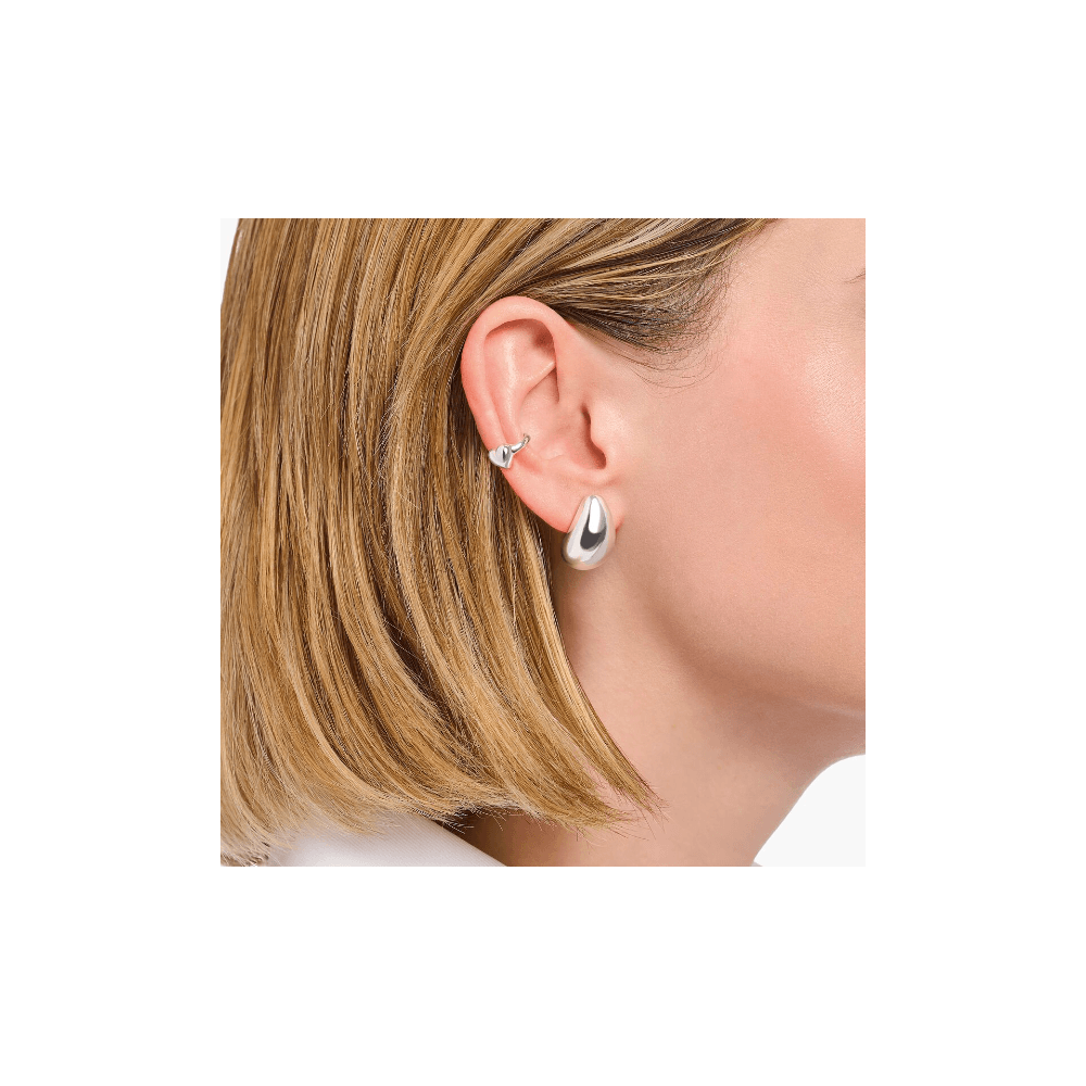 Silver earrings in drop shape