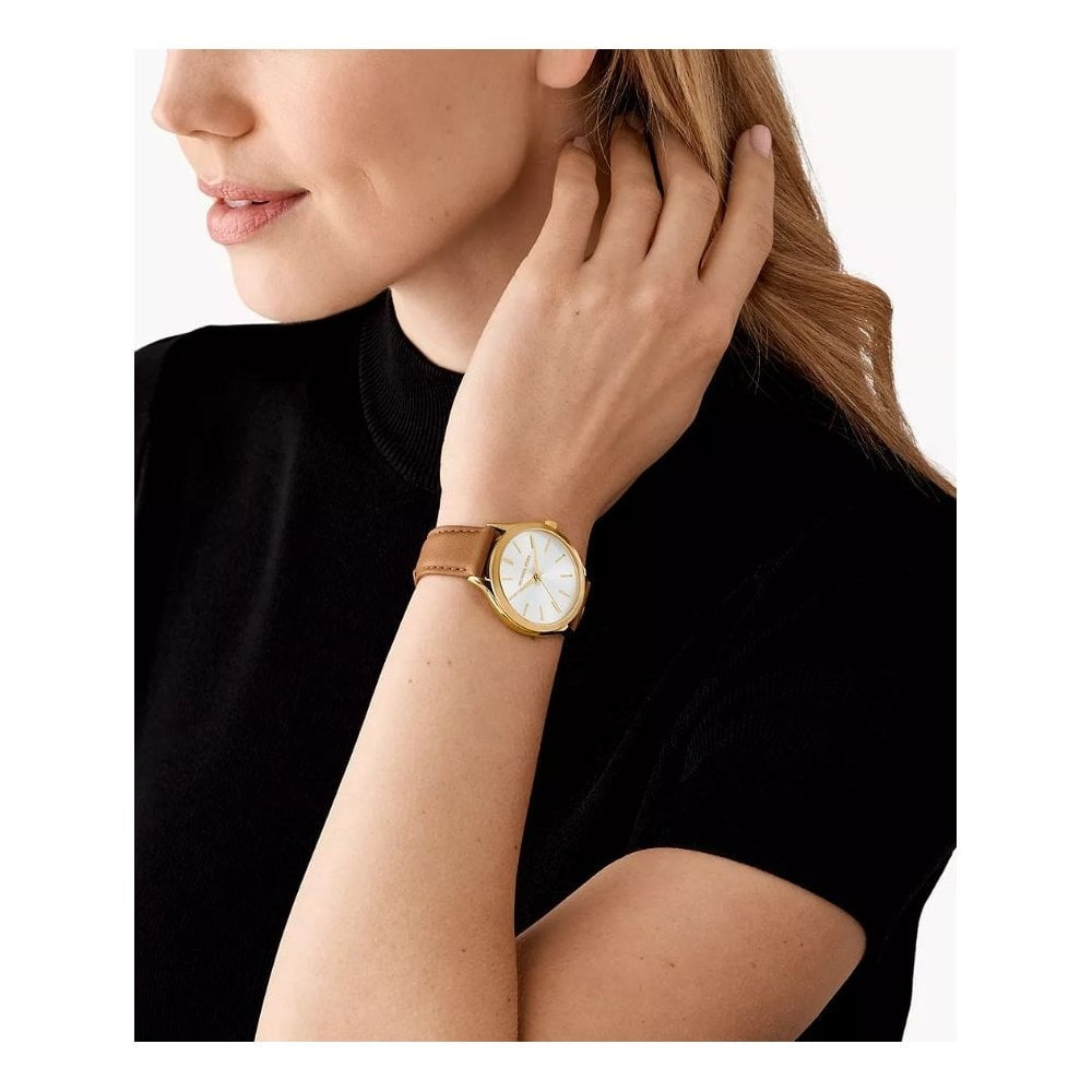 Slim Runway, Ladies Brown Leather Watch