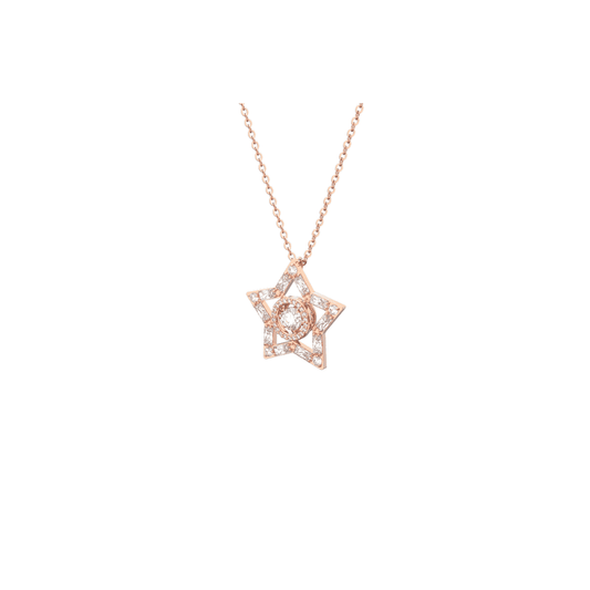 Stella pendant, Mixed cuts, Star, White, Rose gold-tone plated
