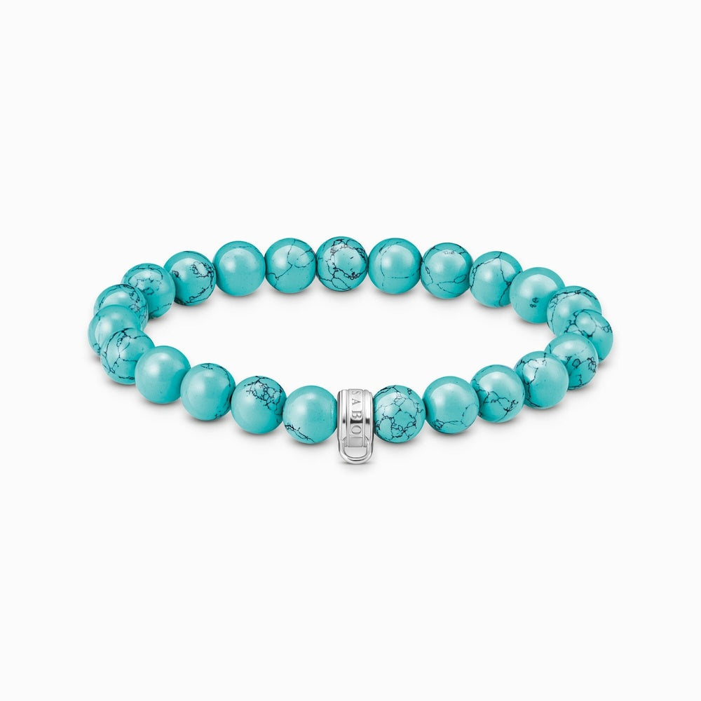 Sterling Silver Bracelet with Turquoise Beads