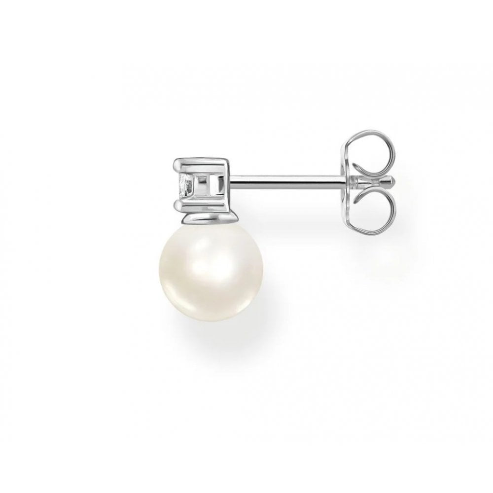 Sterling Silver Charming White and Pearl Earring
