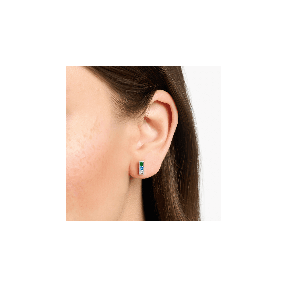Sterling Silver Colourful Stud Earrings