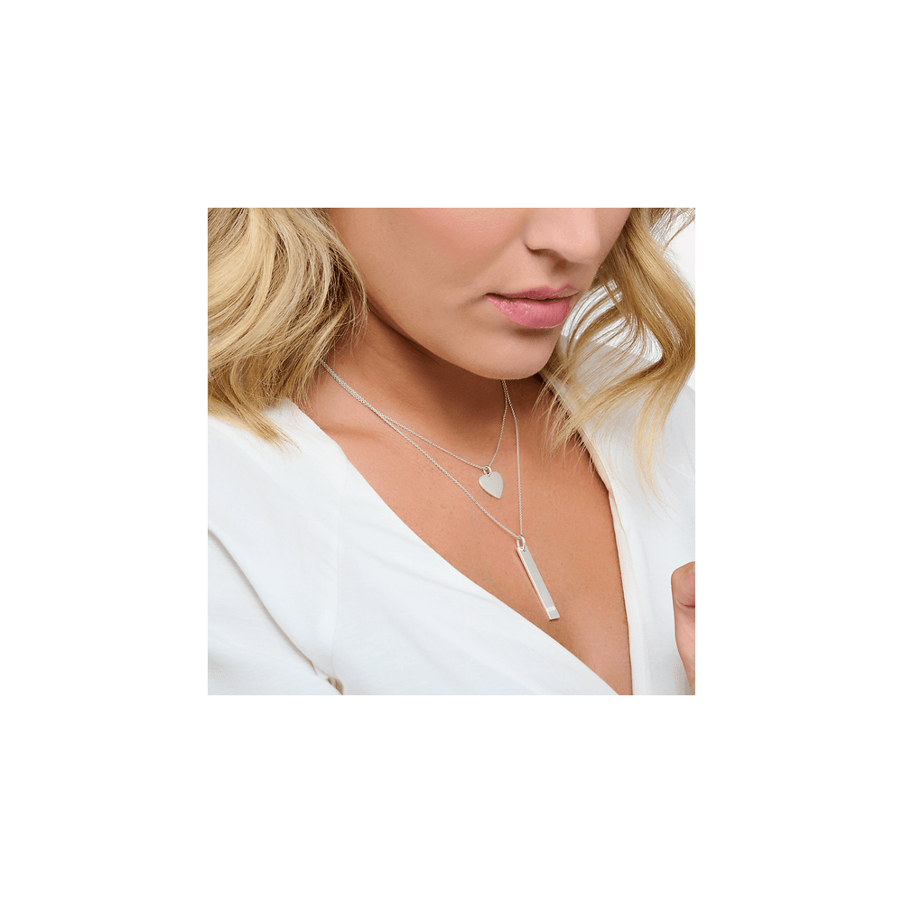 Sterling Silver Engravable Heart Necklace