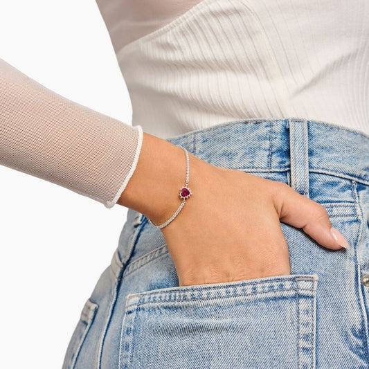 Sterling Silver Heart Bracelet Romance