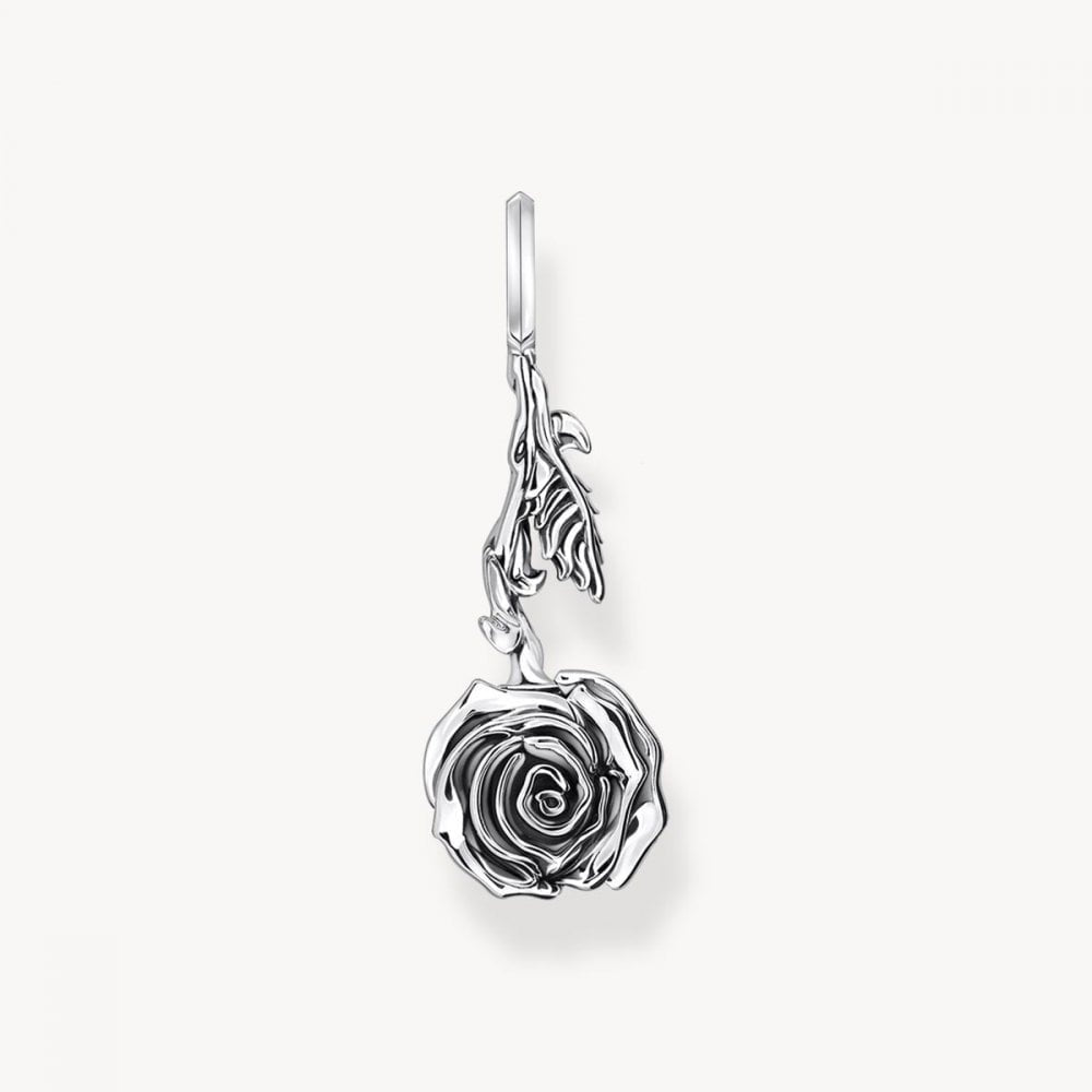 Sterling Silver Midnight Rose Pendant