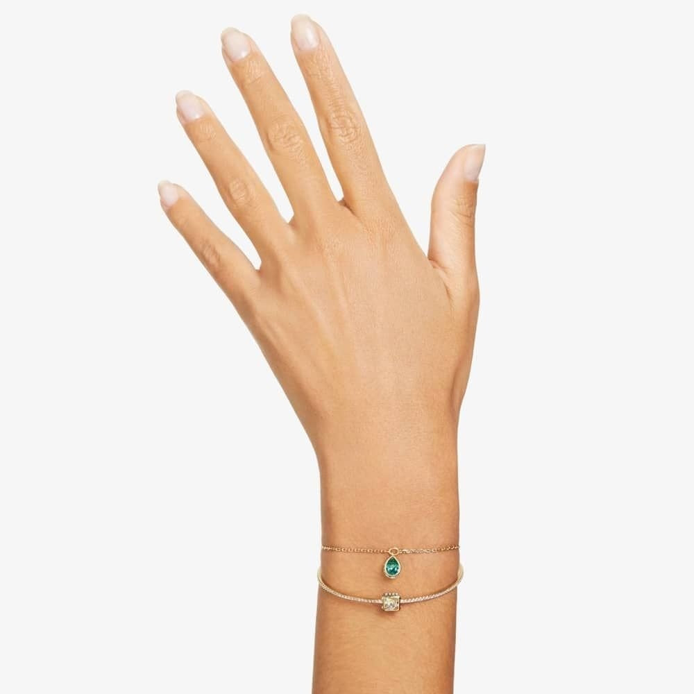 Stilla bangle Mixed cuts, Multicoloured, Gold-tone plated