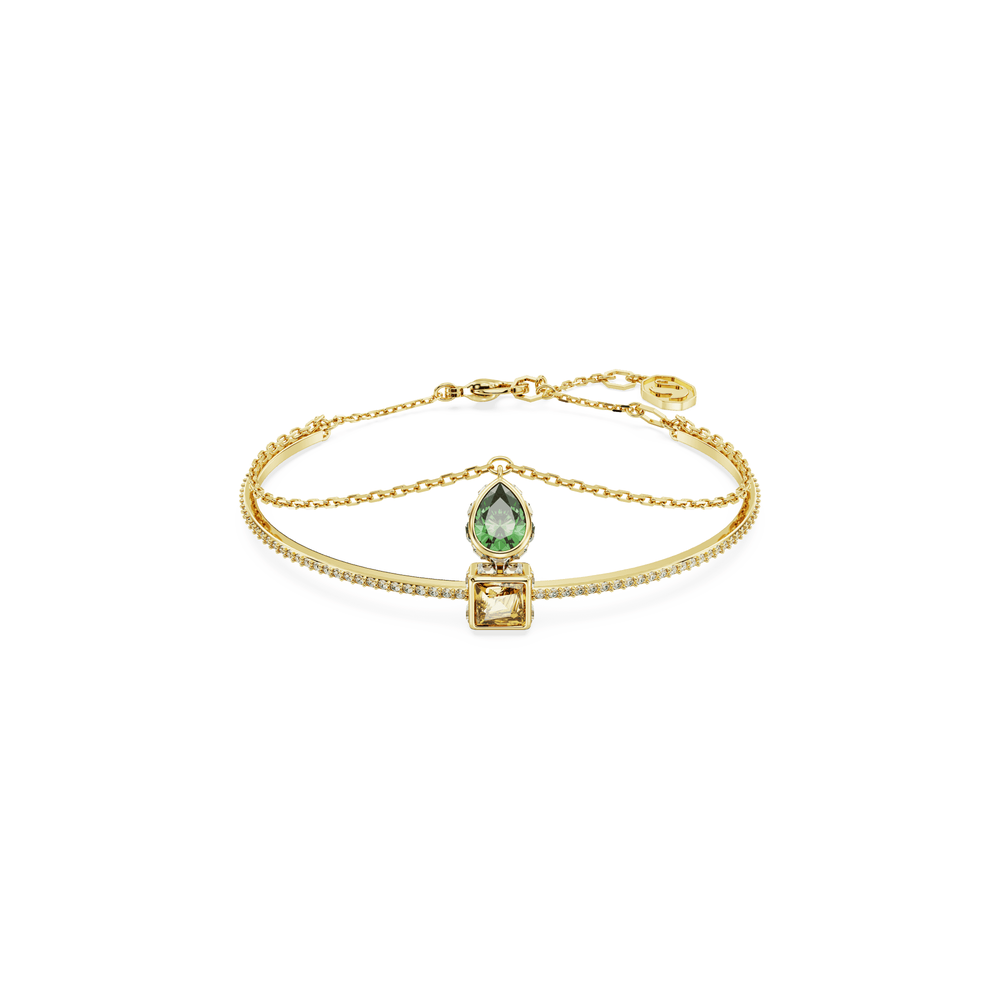 Stilla bangle Mixed cuts, Multicoloured, Gold-tone plated