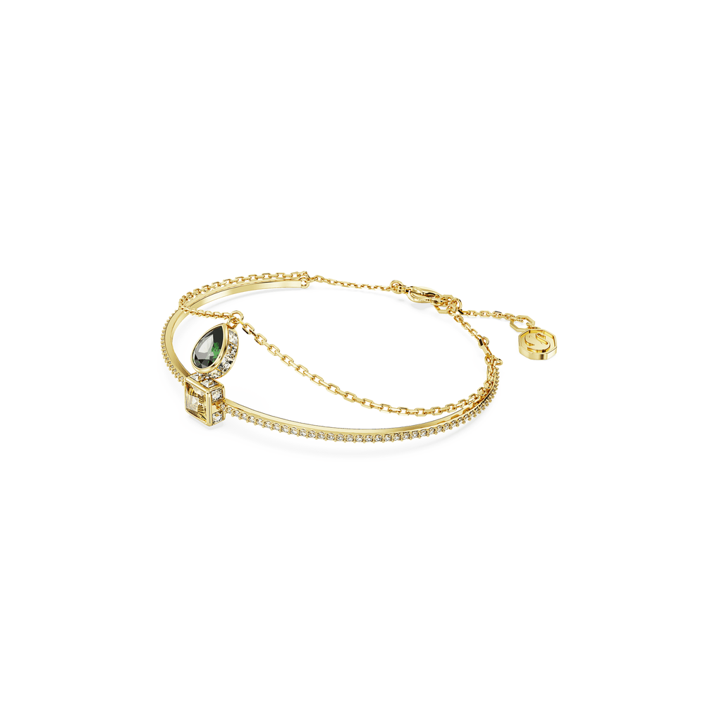 Stilla bangle Mixed cuts, Multicoloured, Gold-tone plated