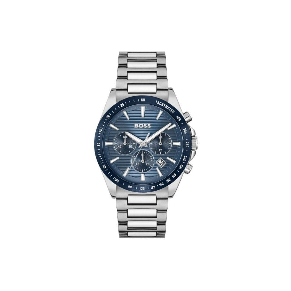 Strike, Blue Dial, Chronograph, Gents Stainless Steel Watch