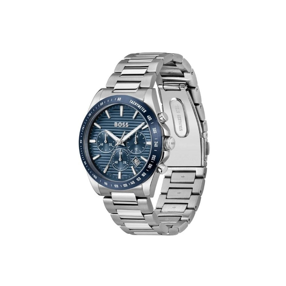 Strike, Blue Dial, Chronograph, Gents Stainless Steel Watch