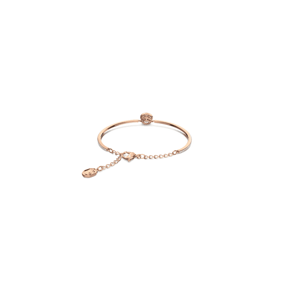 Swarovski Sparkling Dance bangle, Round cut, Purple, Rose gold-tone plated