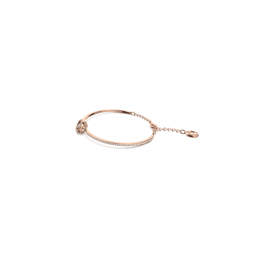 Swarovski Sparkling Dance bangle, Round cut, Purple, Rose gold-tone plated