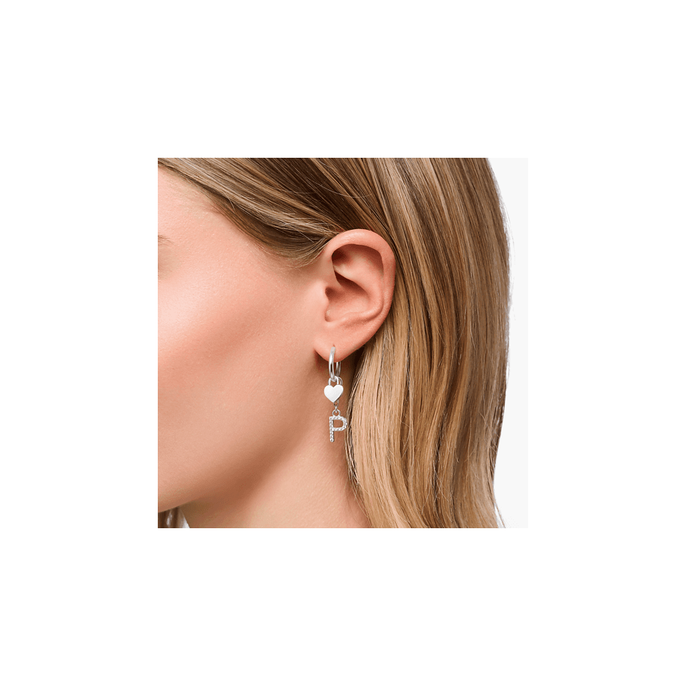 THOMAS SABO HOOP EARRING WITH HEART PENDANT
