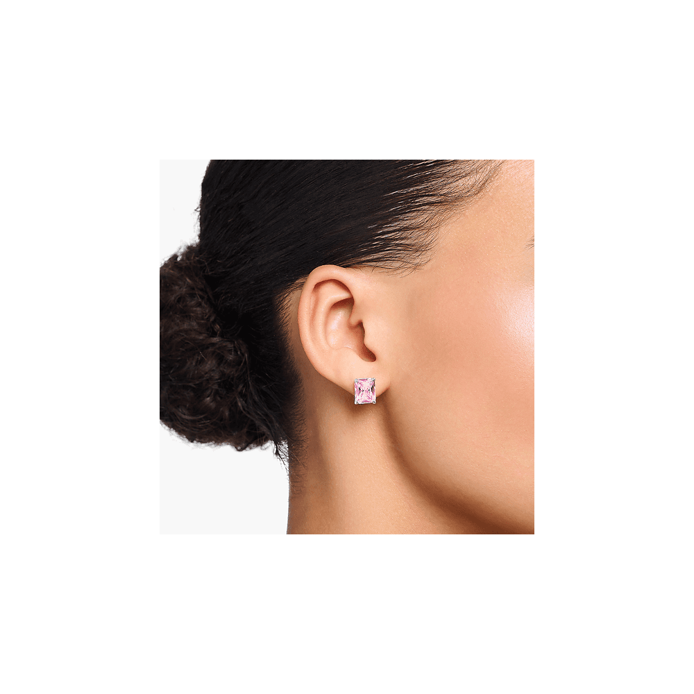 THOMAS SABO PINK STONE STUD EARRINGS