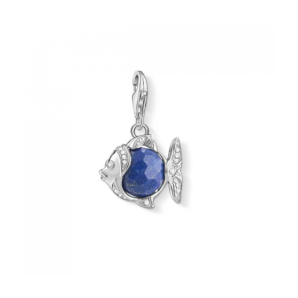 THOMAS SABO STERLING SILVER LAPIS LAZULI FISH CHARM