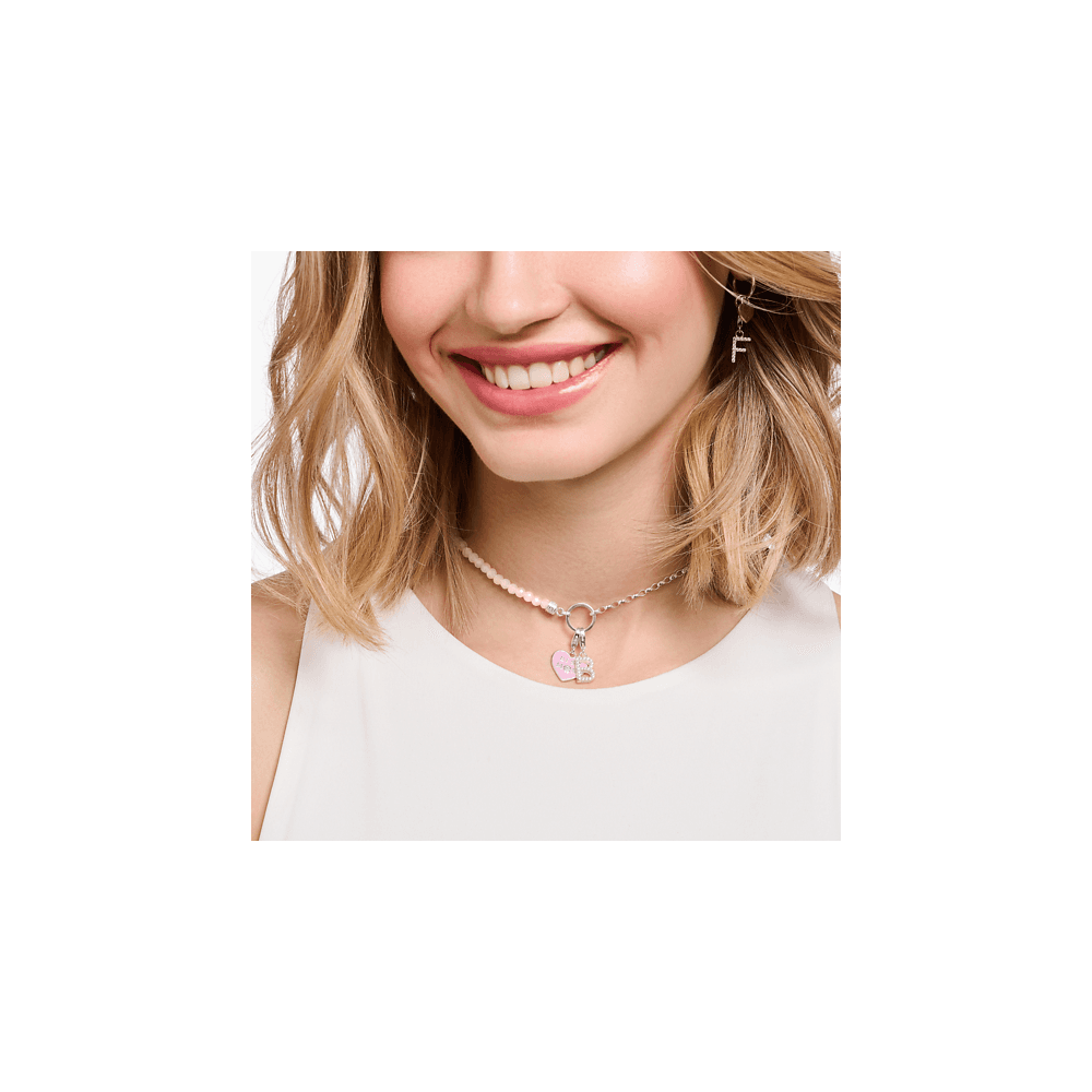 THOMAS SABO STERLING SILVER LETTER B WITH WHITE STONES CHARM